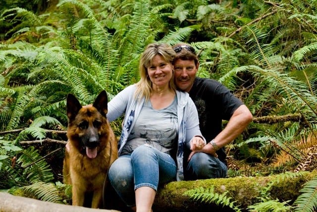 Michael and Jeannette Kempkes with their German Shepherd